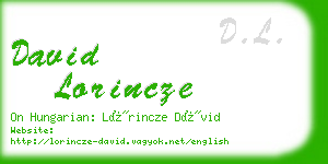david lorincze business card